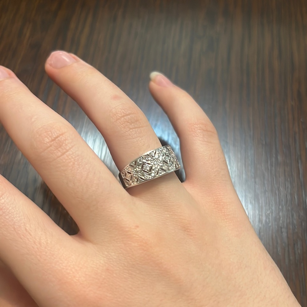 Rhodium Plated White CZ Ring